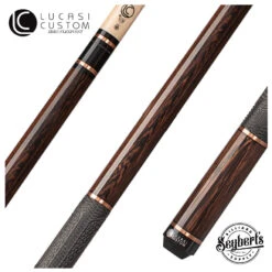 Predator Shop 17 Lucasi Hybrid Exotic Black Palm With Hybrid 3mm Rose Gold Rings And Fusion G5 Sport Grip Wrap Pool Cue