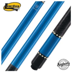 Lucky Blue Pool Cue With Linen Wrap - L11